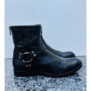 Frye Phillip Harness boots Moto boots Biker short Rear Zip Women's Size 8.5 B